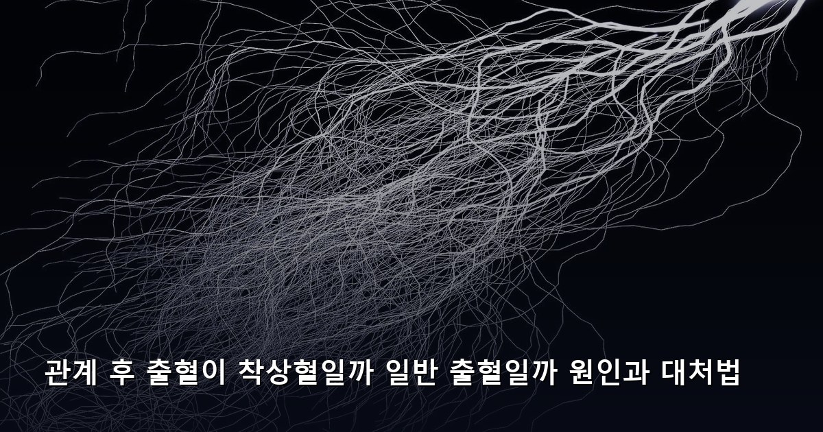 관계 후 출혈이 착상혈일까 일반 출혈일까 원인과 대처법