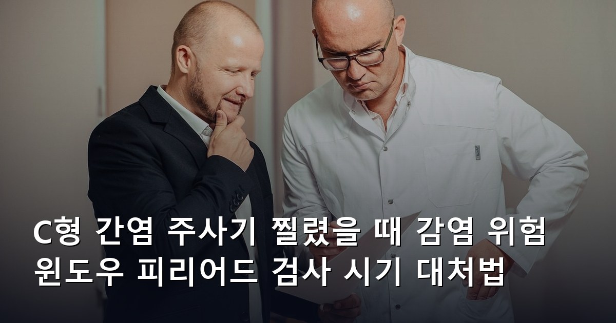 C형 간염 주사기 찔렸을 때 감염 위험 윈도우 피리어드 검사 시기 대처법