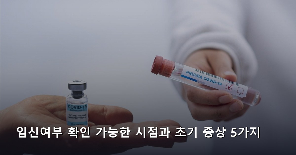 임신여부 확인 가능한 시점과 초기 증상 5가지