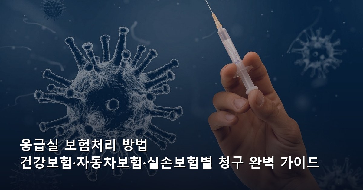 응급실 보험처리 방법 건강보험·자동차보험·실손보험별 청구 완벽 가이드